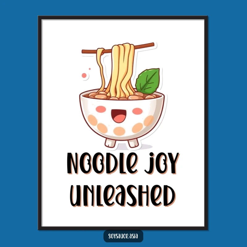 Funny Ramen Splash Digital Print: Instant Noodle Lover's Decor