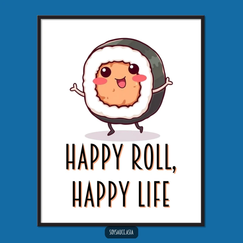 Funny Sushi Roll Digital Print: Instant Foodie Fun, Downloadable Funny Art Gift