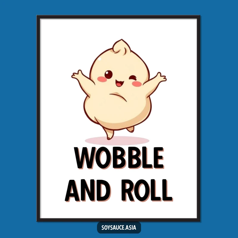 Funny Dancing Dumpling Art Print - Whimsical Wall Decor for a Joyful Space