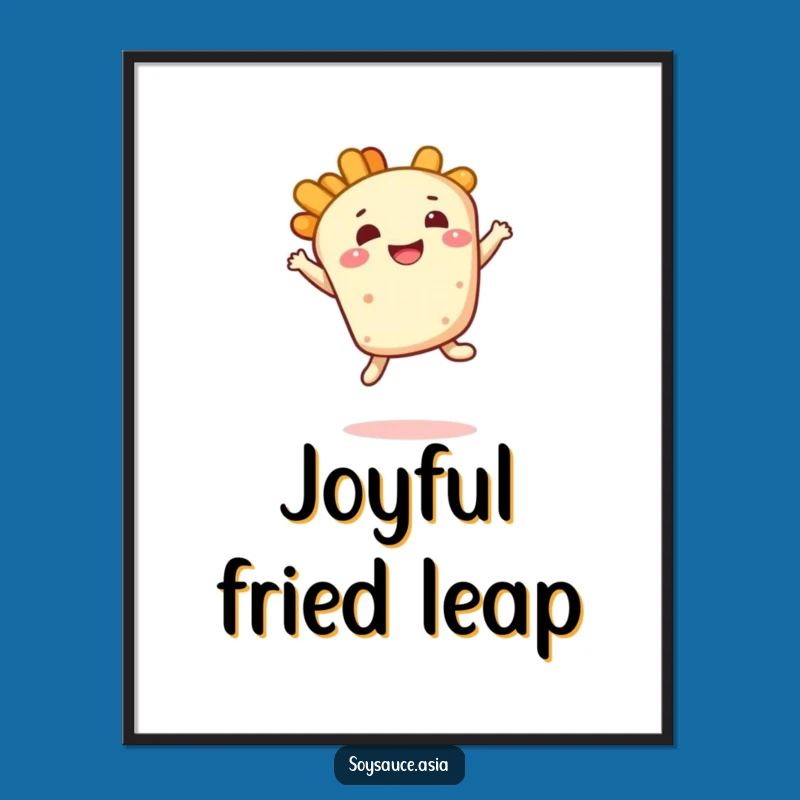 Funny Tempura Leap Poster: Decorate with Bouncy Bites & Humor
