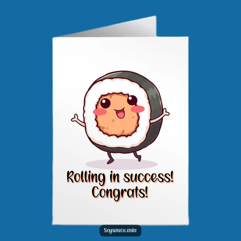 Free Printable Congrats Card: Sushi Roll's Celebration Jig