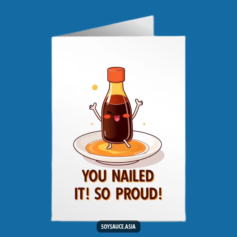 Free Printable Congrats Card: Dancing Soy Sauce Celebration - Downloadable Humor
